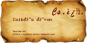 Csikós Áron névjegykártya